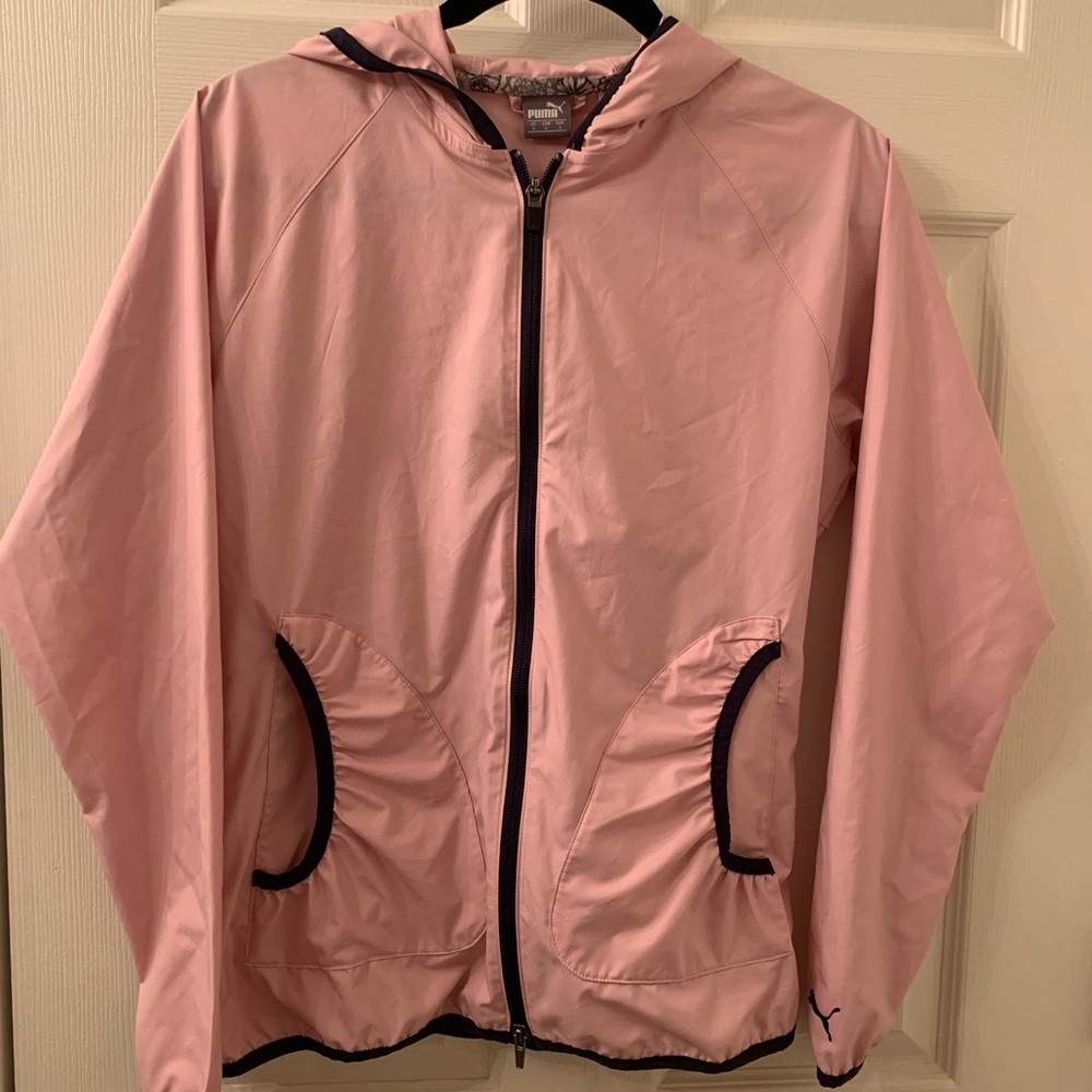 Puma Hooded Jacket with Blue Trim